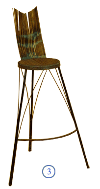 Chaise haute en métal pour salon moderne
